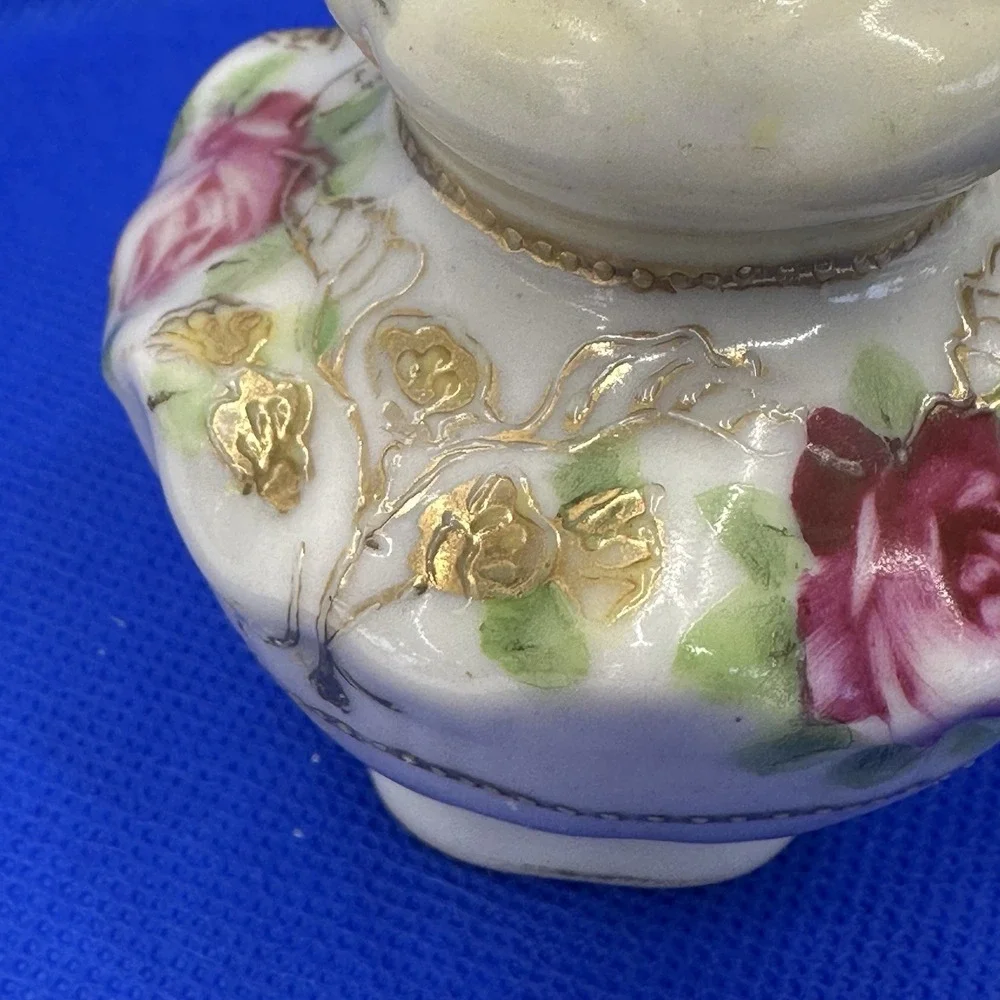 Antique Nippon Porcelain Hand‎ Painted Salt Pepper Shakers Ceramic Never Lids